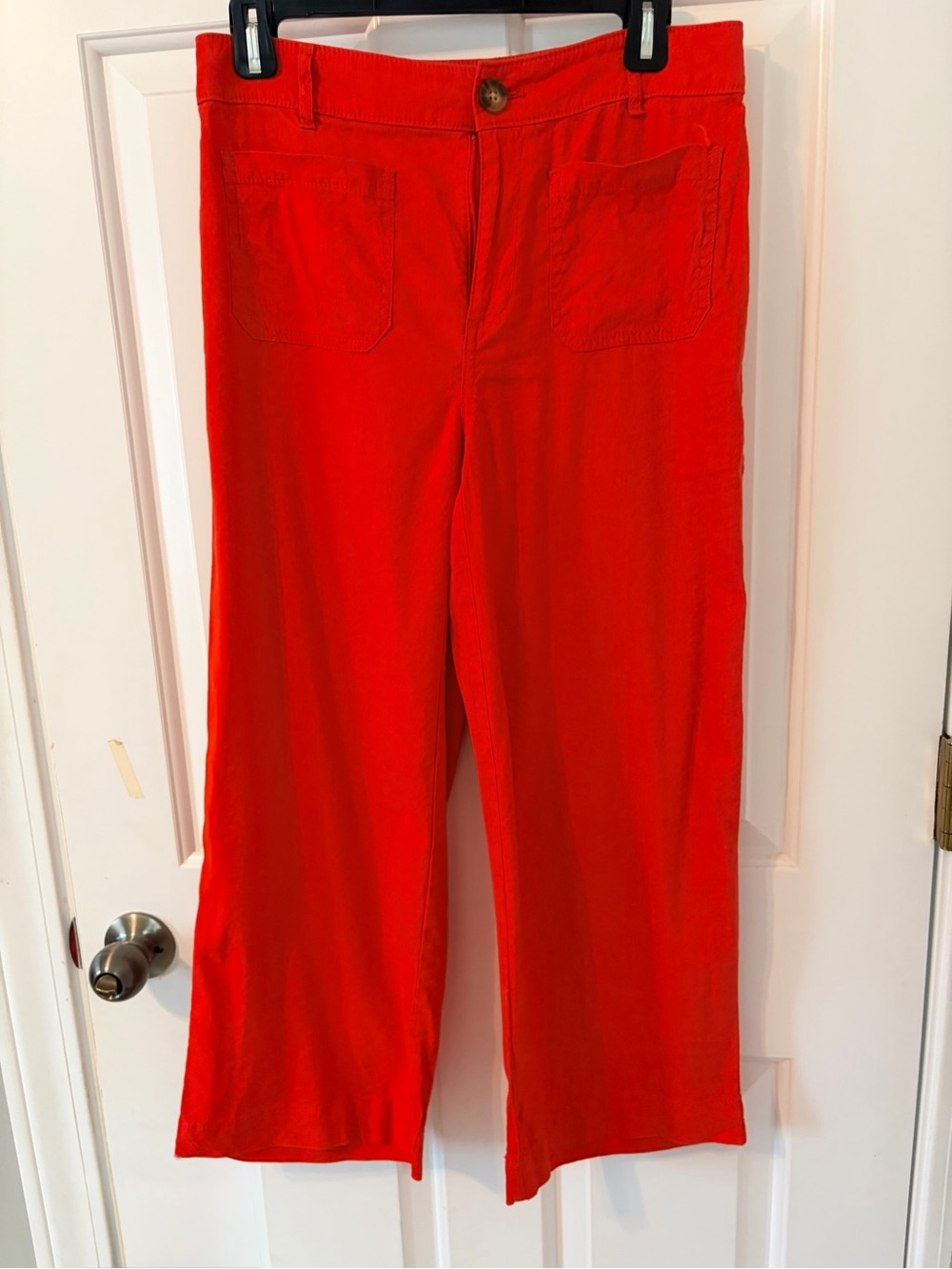 Anne Taylor Loft Bright Red Wide-Leg Ankle length Pants